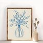 Blue Flower Vase Wall Art