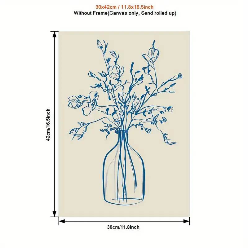 Blue Flower Vase Wall Art