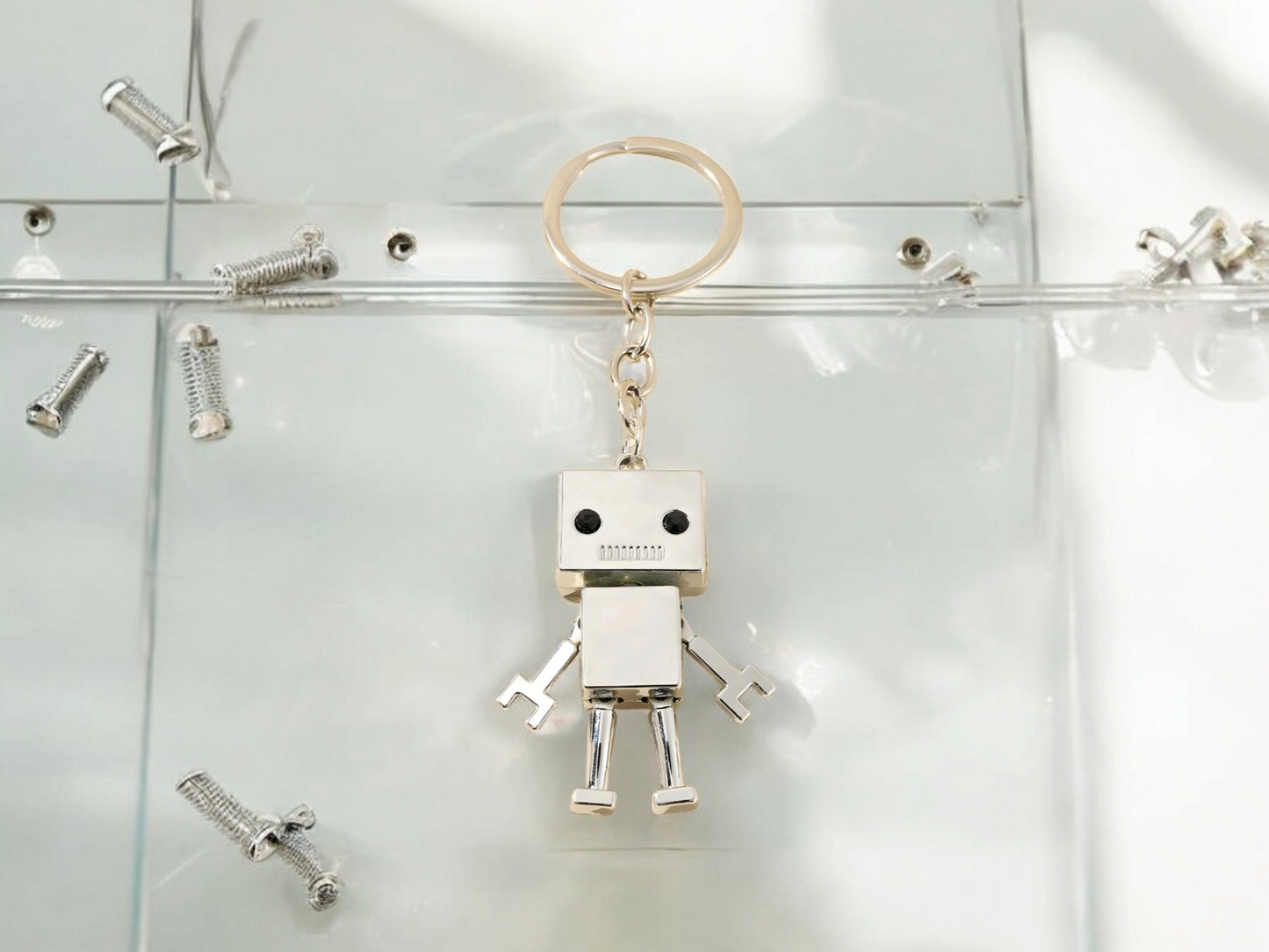 Vintage Metal Robot Key Ring