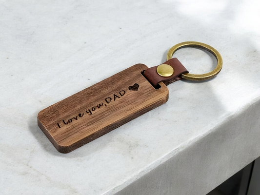 Love You Dad Wooden Keyring