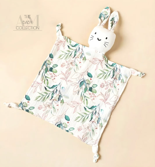 Leaf Print Bunny Lovey Blanket