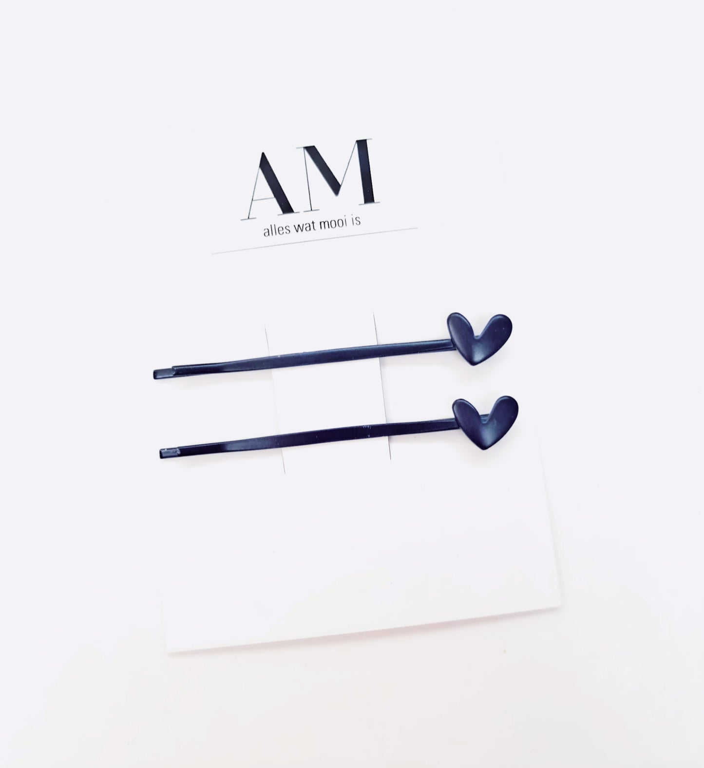 Navy Heart Hair Pins