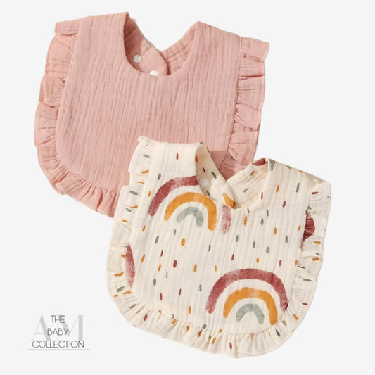 Blush & Rainbow Bib Set