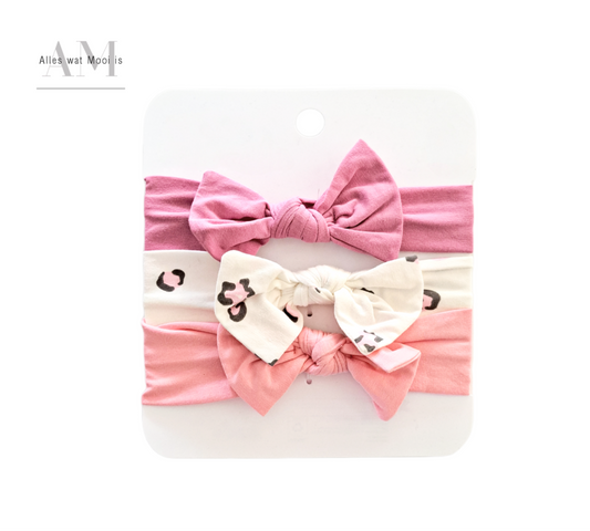 Baby Bow Headband Set - Pink