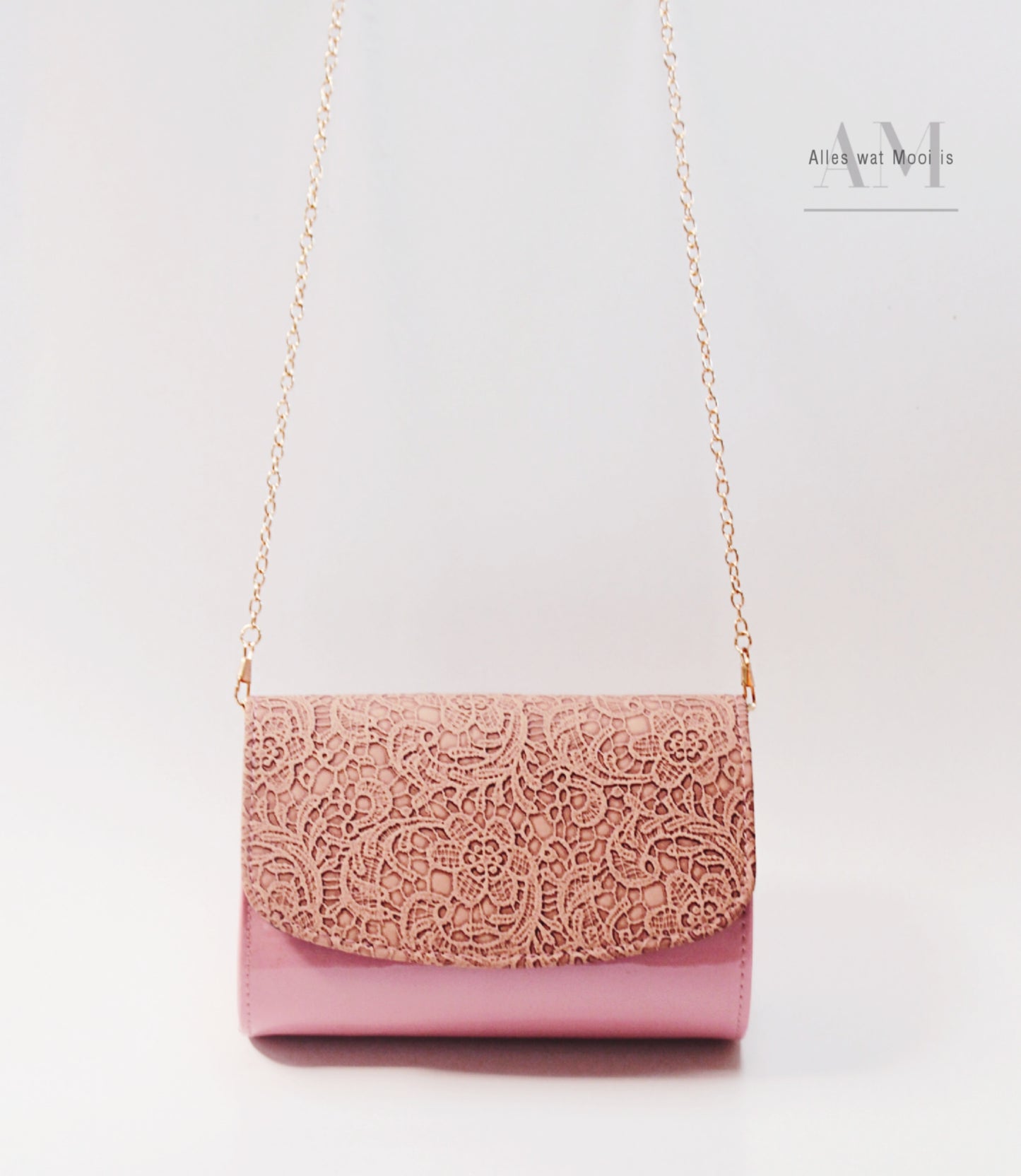 Pink Floral Embossed Handbag