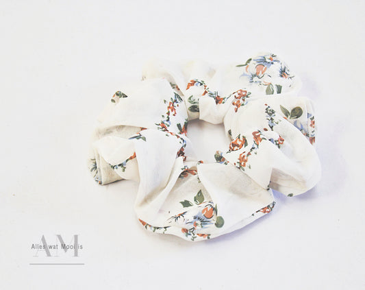 Vintage Floral Chiffon Srunchie