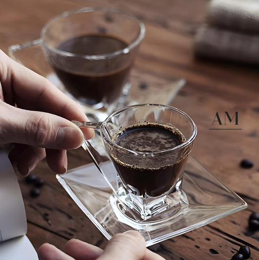 Fushion Espresso Glass Cup & Saucer