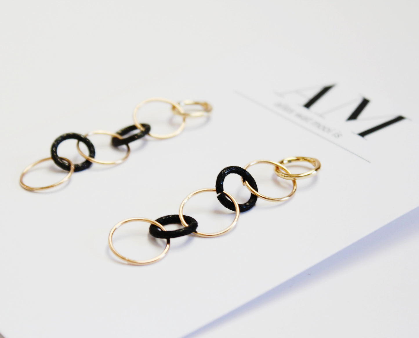 Black & Gold Link Earrings