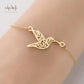 Stainless Steel Hummingbird Bracelet - Gold