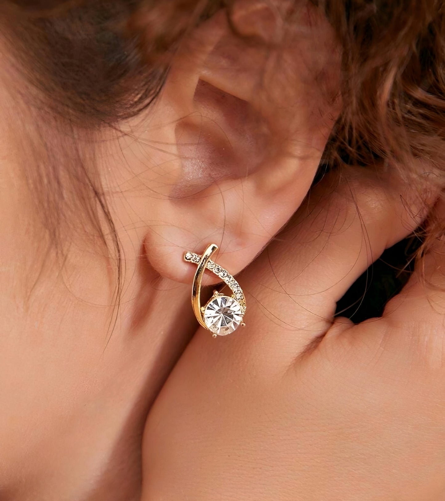 Criss Cross Rhinestone Earrings