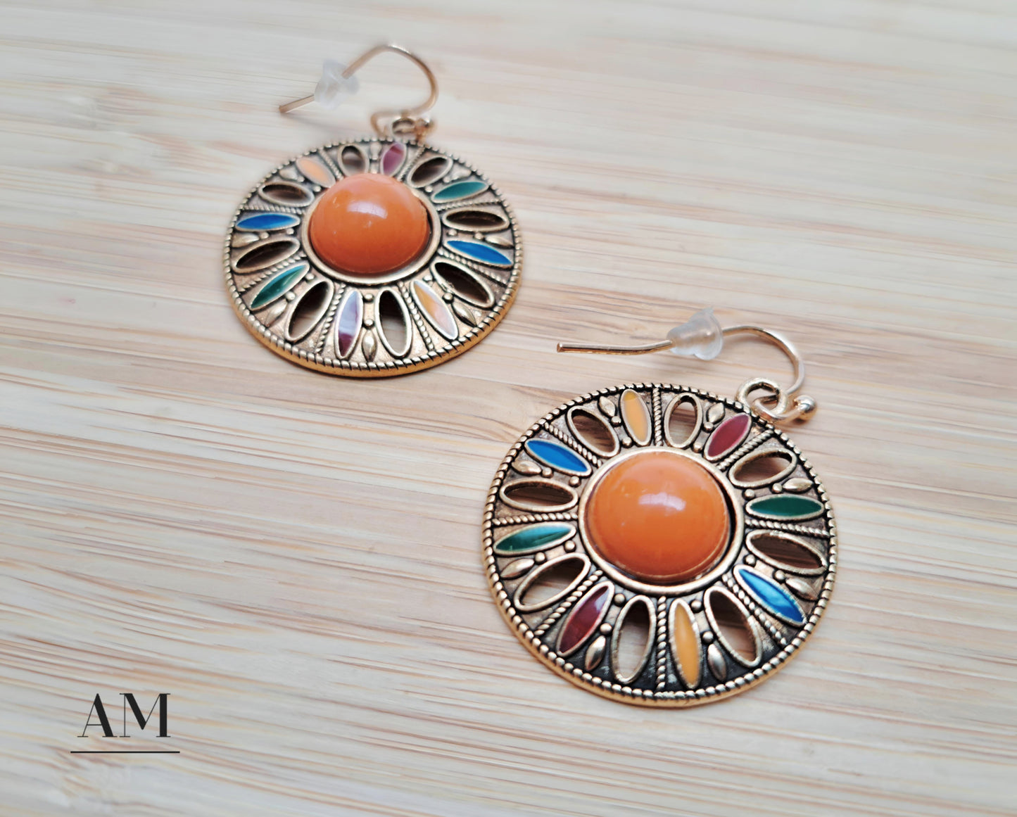 Round Retro Boho Earrings