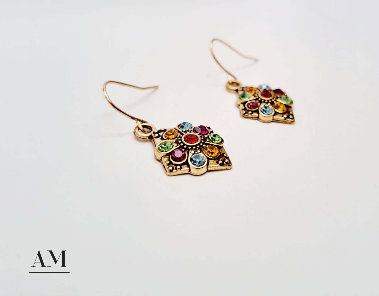 Boho Flower Rhinestone Earrings