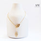 Gold Stainless Steel Double Leaf Necklace