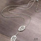 Silver Stainless Steel Double Leaf Necklace