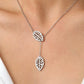 Silver Stainless Steel Double Leaf Necklace