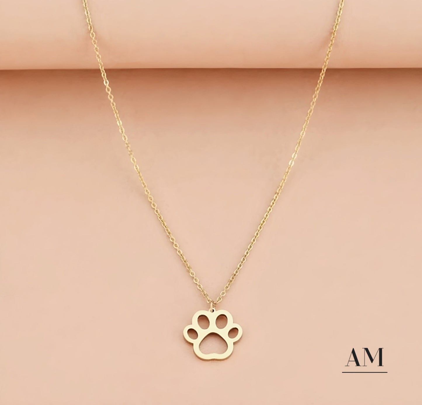 Gold Stainless Steel Paw Necklace