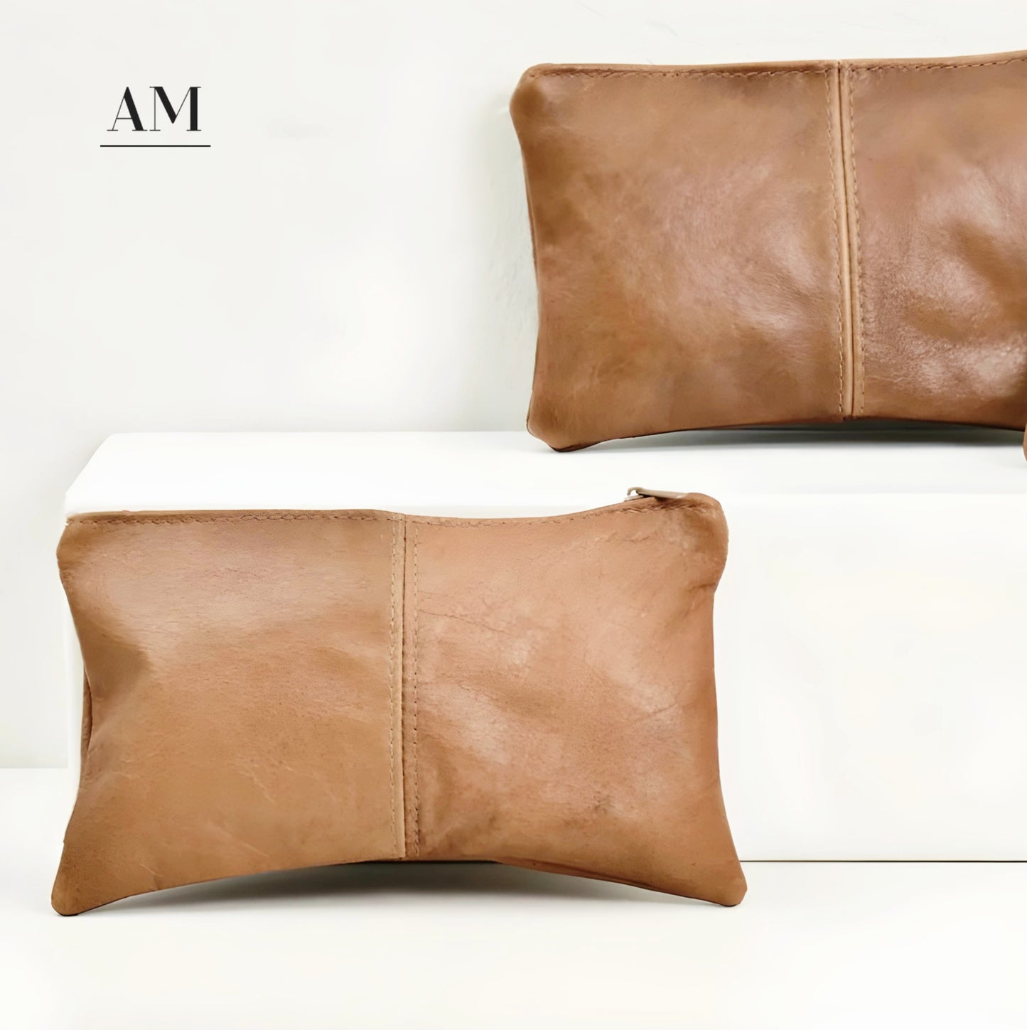 Genuine Leather Zip Bag