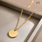 Stainless Steel 18k Gold Plated Heart Engraved Necklace