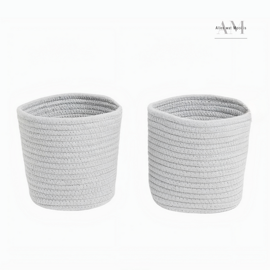 Cotton Rope Basket Set - Grey