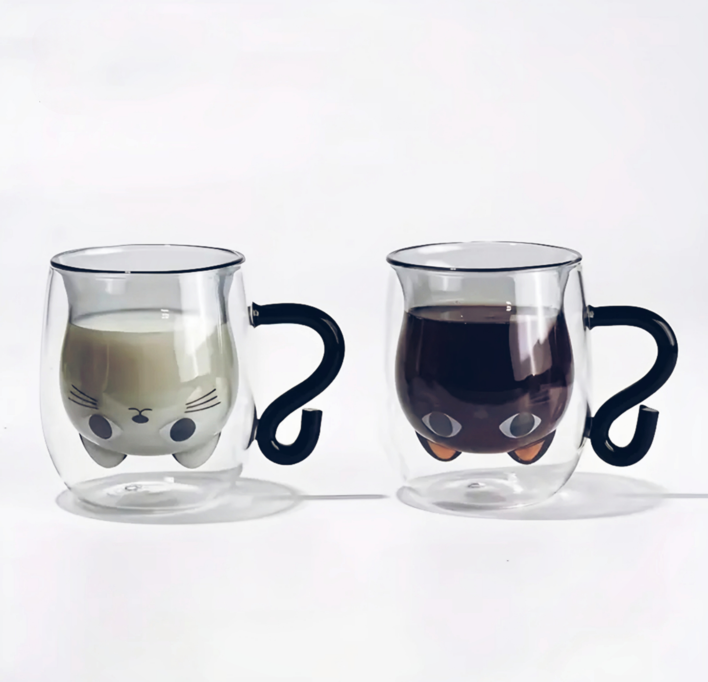 Double Wall Glass Cat Mug