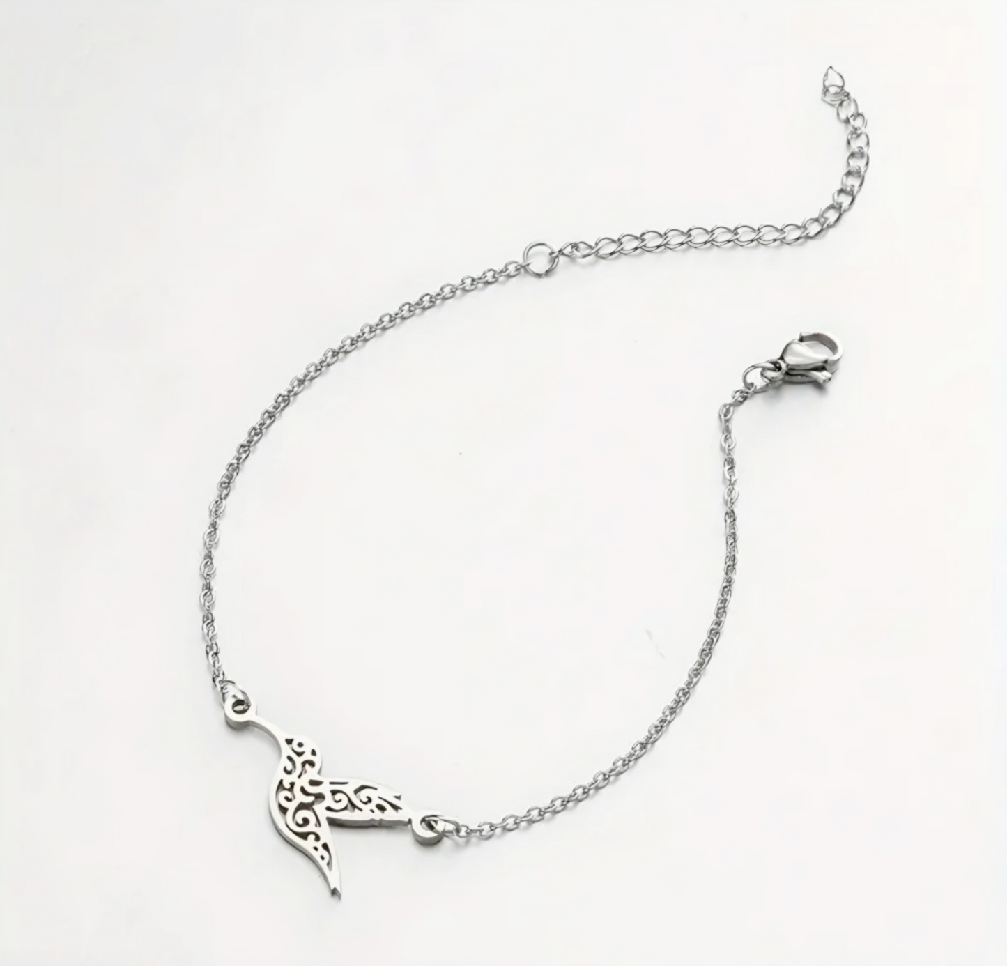 Stainless Steel Hummingbird Bracelet - Silver