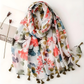 Autumn Floral Tassel Scarf