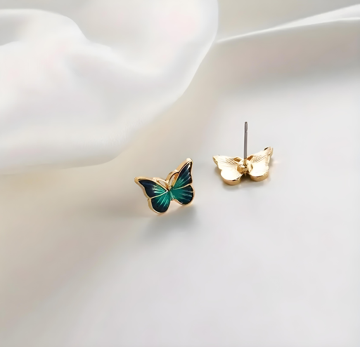 Petite Green Butterfly Earrings