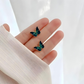 Petite Green Butterfly Earrings