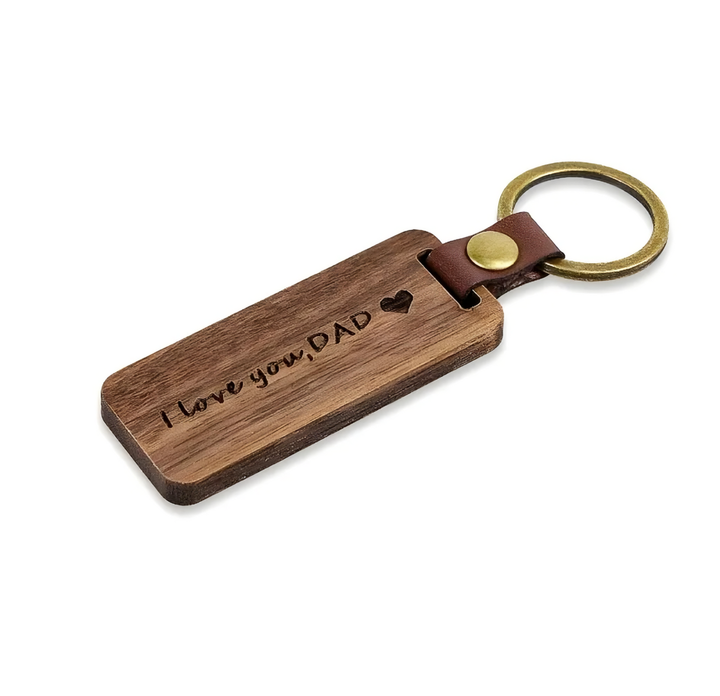 Love You Dad Wooden Keyring