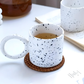 Large Handle Black Splatter Mug Set