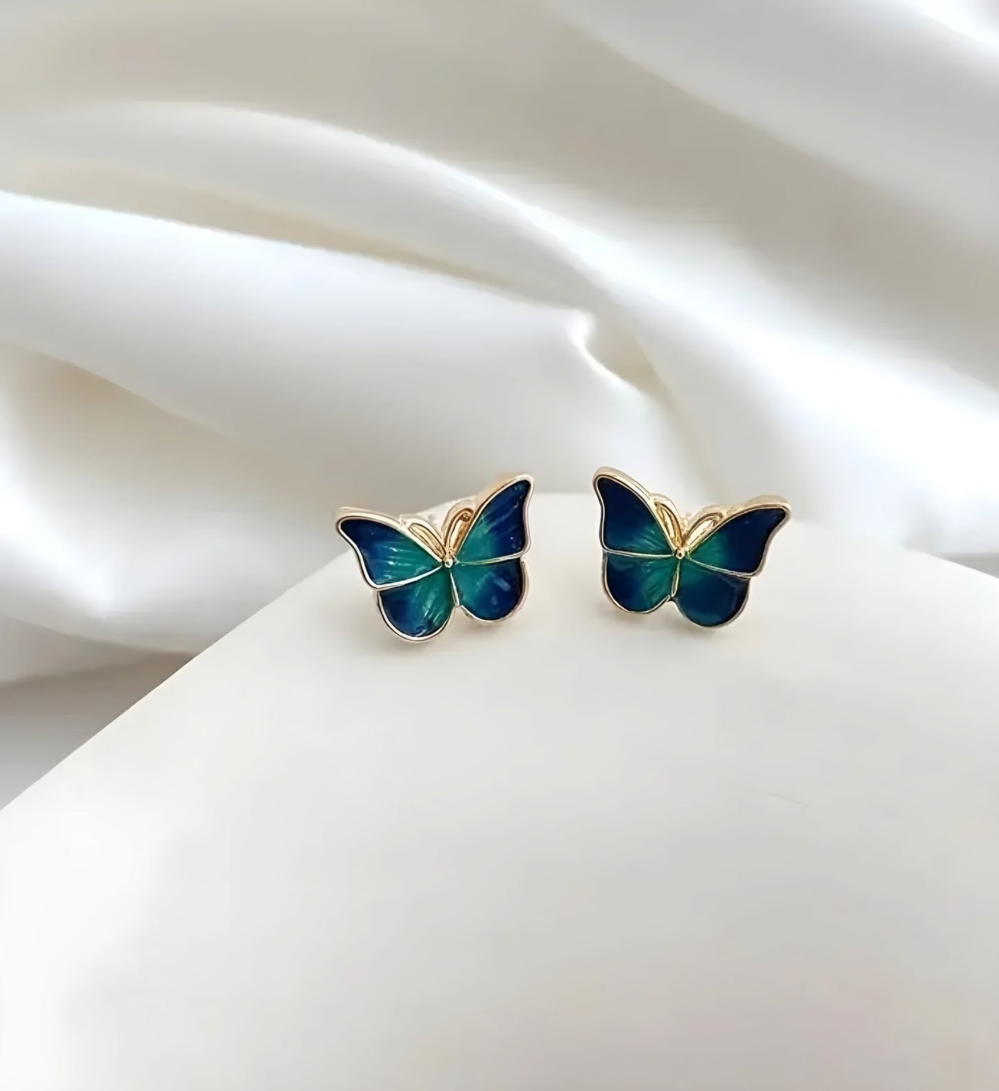 Petite Green Butterfly Earrings