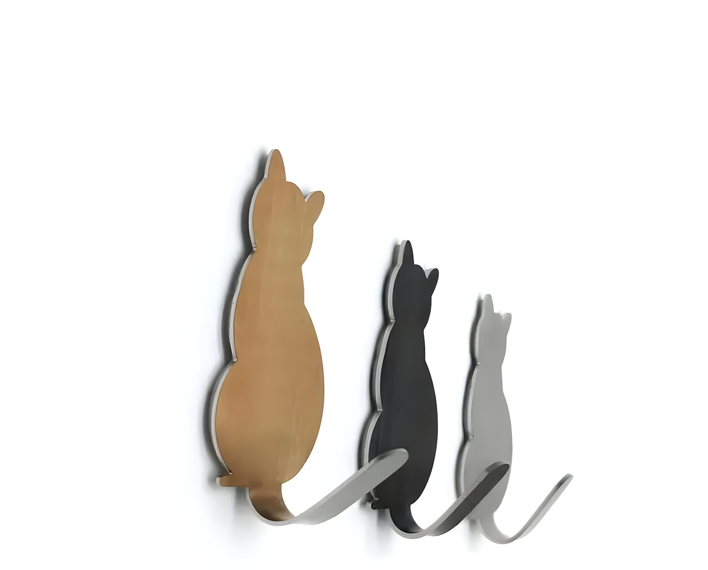 Cat Wall Hook Set (Silver)