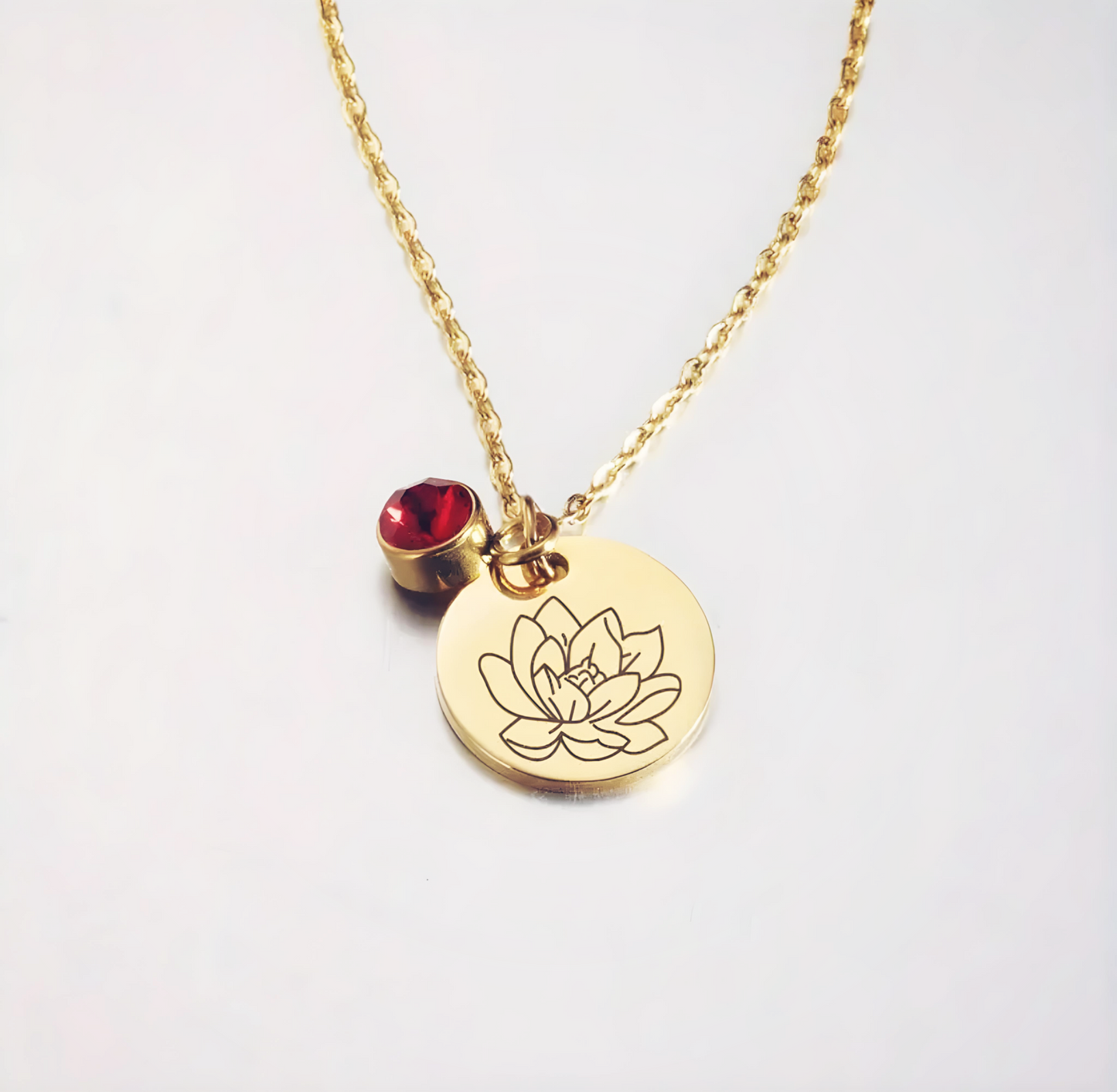 Stainless Steel Birth Month Flower Necklace