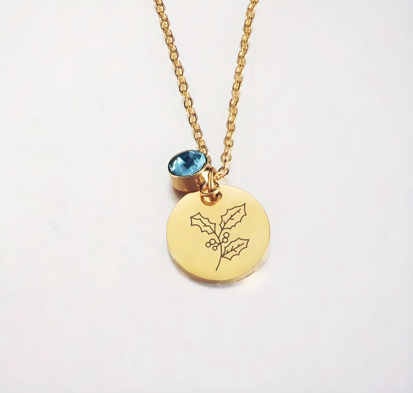 Stainless Steel Birth Month Flower Necklace