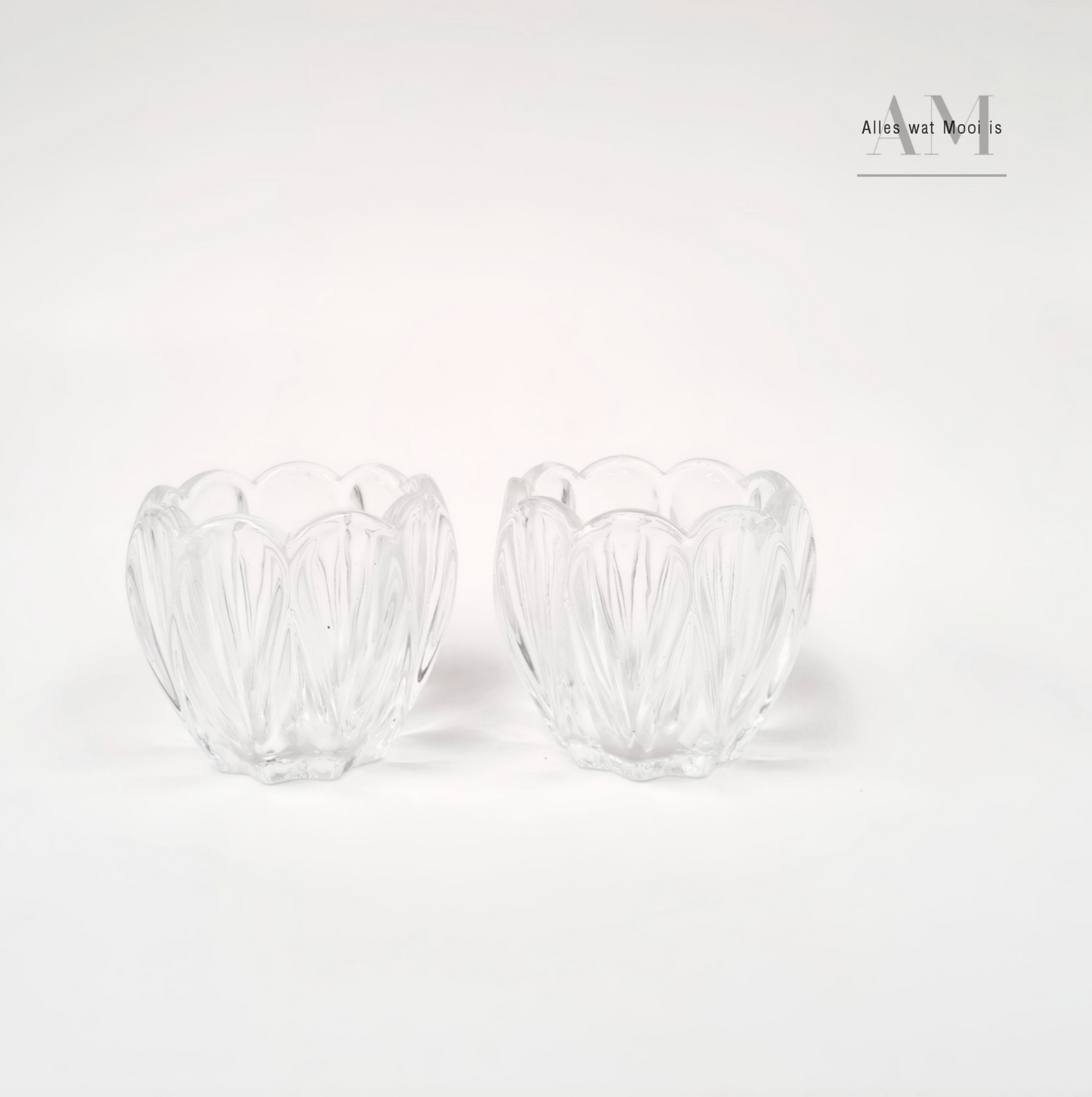 Glass Tulip Candle Holder Set