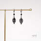 Black Diamante Leaf Drop Earrings