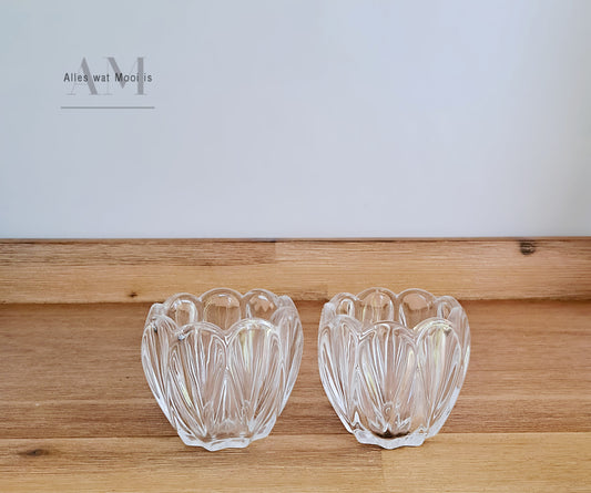 Glass Tulip Candle Holder Set