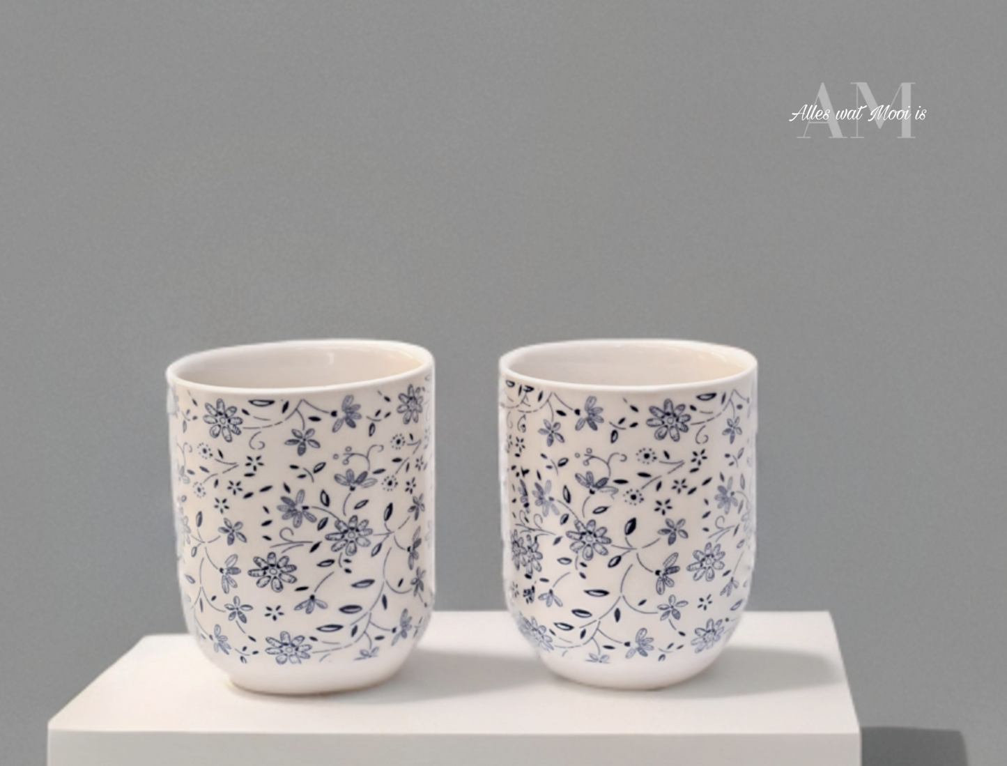 Floral Ceramic Cup Set