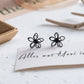 Petite Black Flower Studs