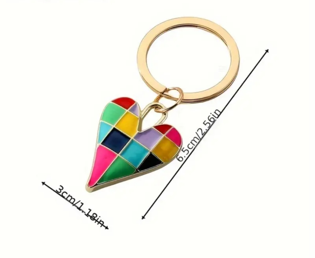 Enamel Multi Colour Heart Keyring