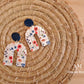 Acrylic Floral Earrings (Navy)