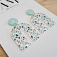 Acrylic Floral Earrings (Teal)