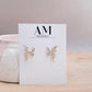 Blush Diamante Butterfly Studs