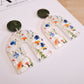 Acrylic Floral Earrings (Green)