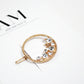 Ribbed Golden Rhinestone Hair Clip