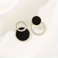 Black Diamante Asymmetrical Earrings