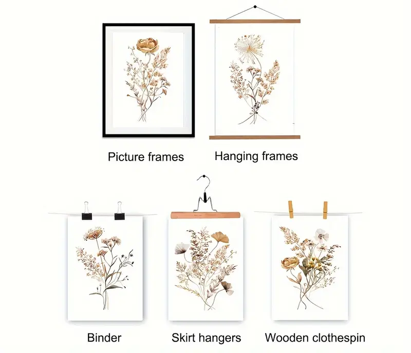 Wild Flower Wall Art - Set of 6