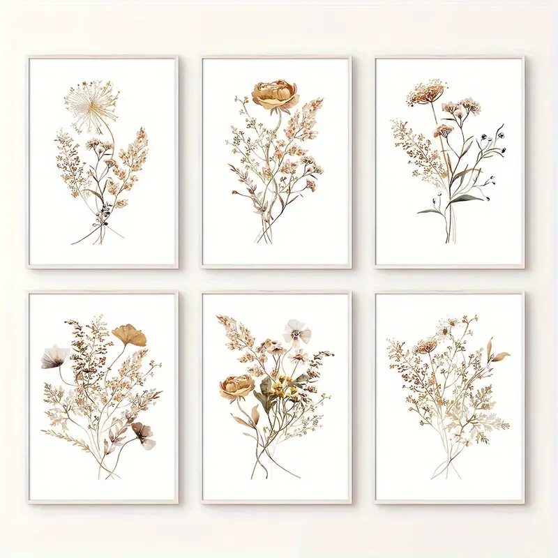 Wild Flower Wall Art - Set of 6