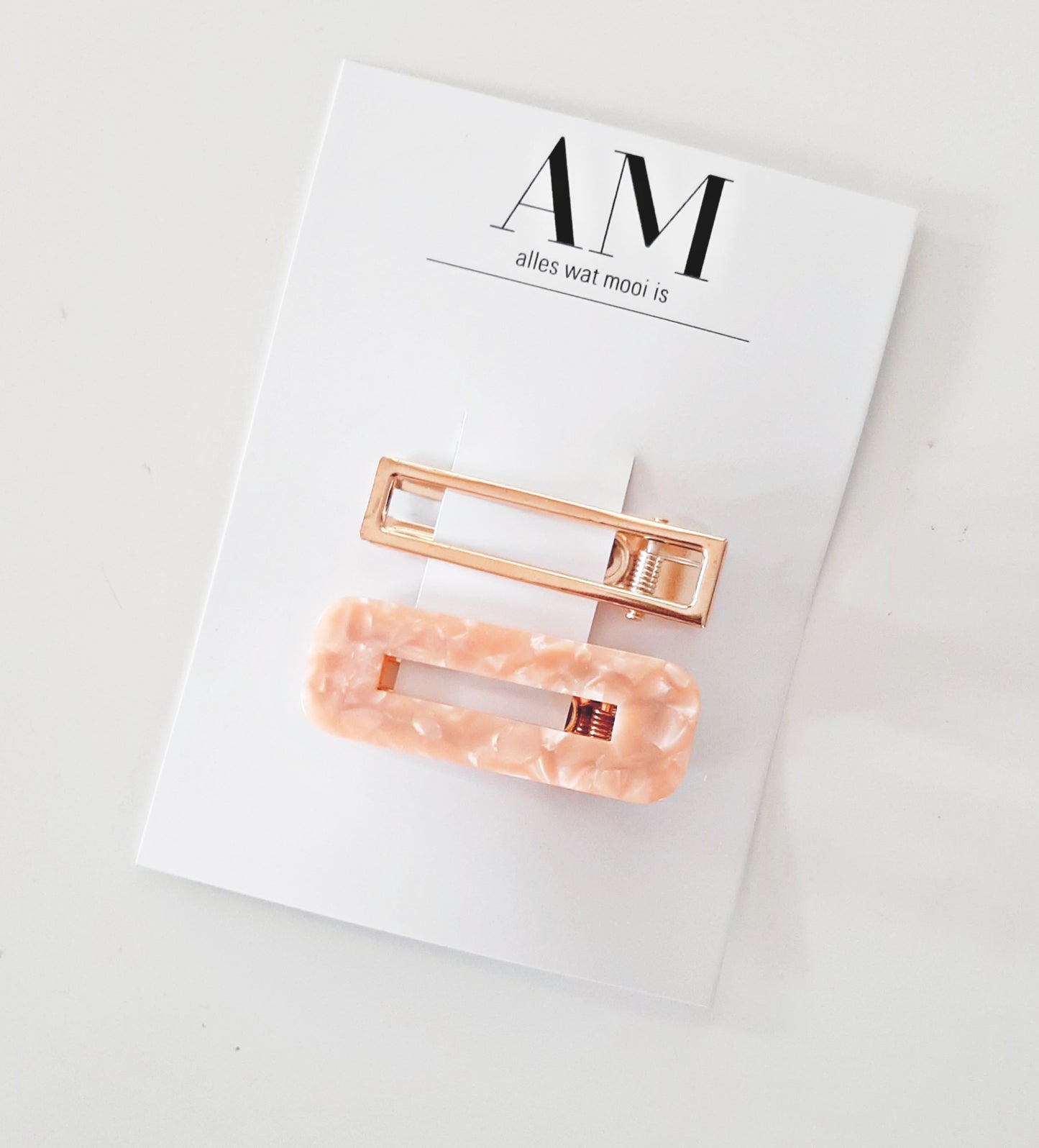 Golden Blush Marble Hair Clip Set