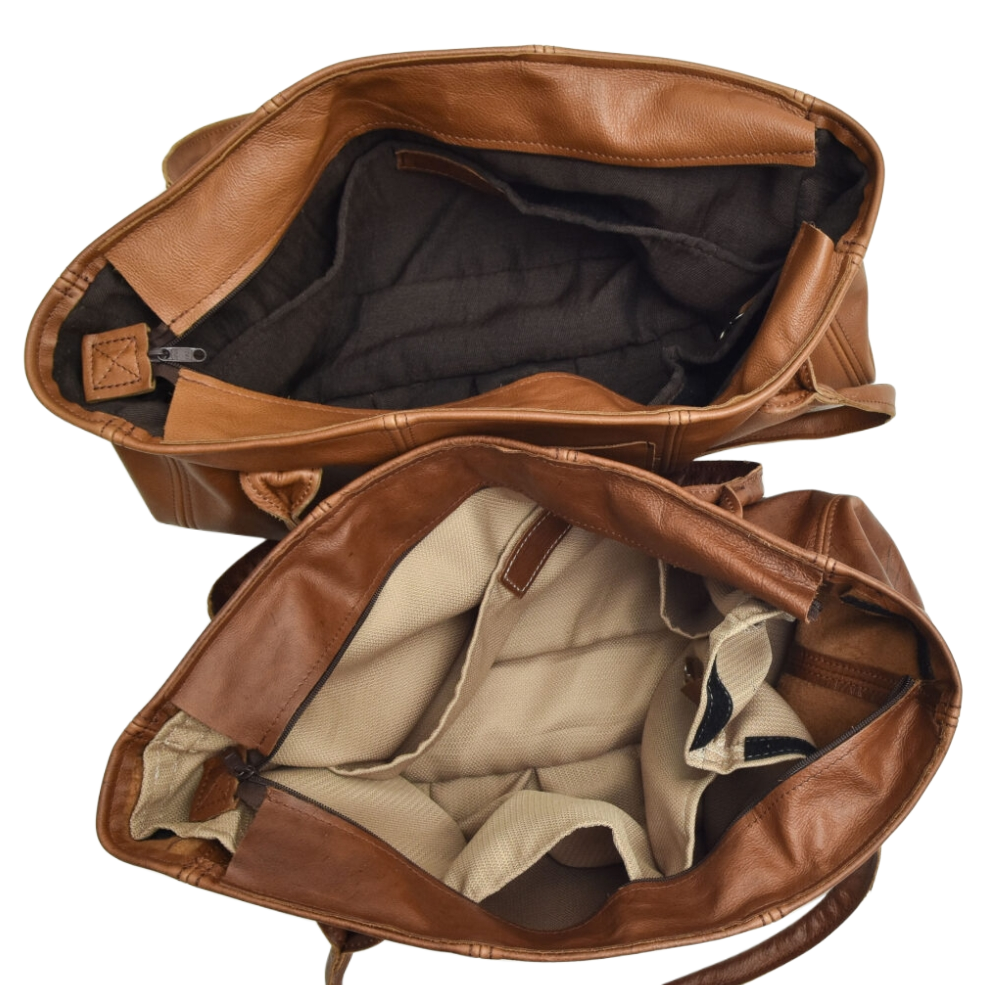 Large Genuine Leather Nappy Bag